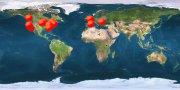 el mapa mundial golpea el contador